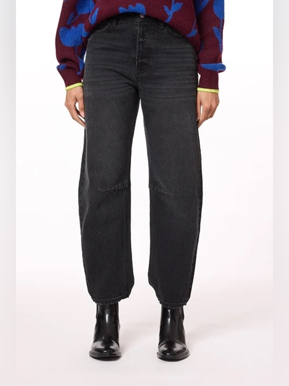 Scotch & Soda High Rise Black Barrel Jeans